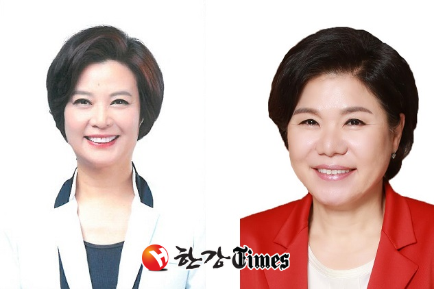 더불어민주당 이정근 후보와 자유한국당 조은희 후보