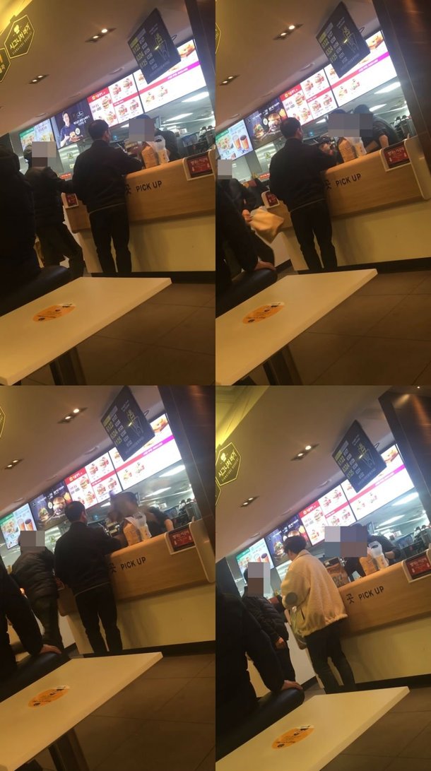 유튜브를 통해 맥도날드 연신내점에서 중년 남성으로 보이는 한 고객이 직원과 몇마디 대화를 주고받은 뒤 얼굴에 햄버거가 들어있는 종이봉투를 던지는 동영상이 올라오며 논란이 일었다. 사진=유튜브
