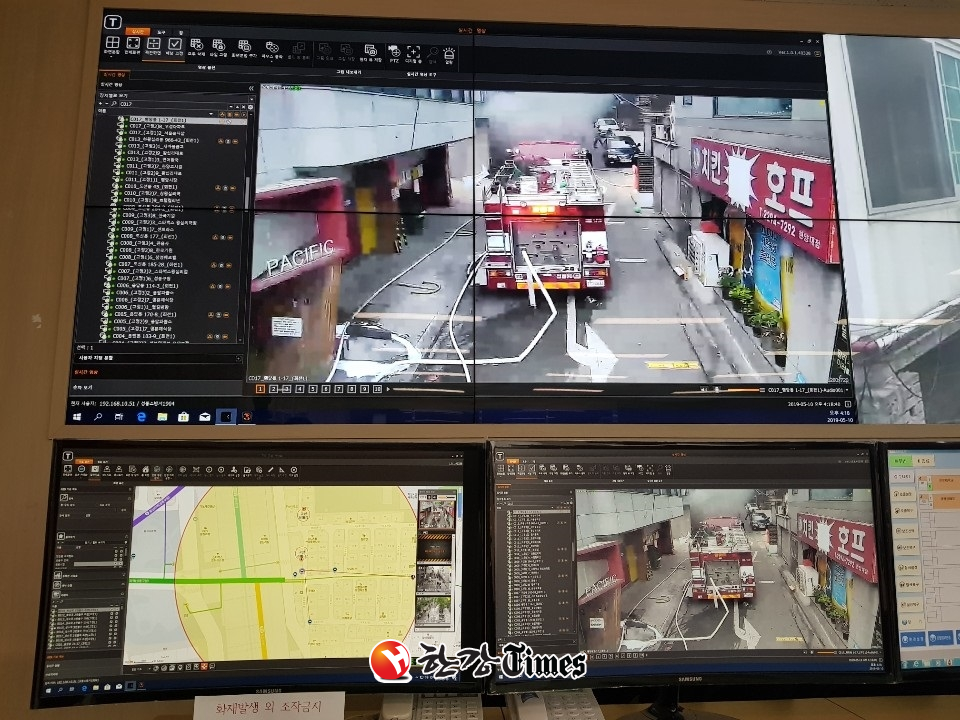 지난 5월 10일 왕십리역 인근 아파트 지하주차장에 화재 사건 당시 119종합상황실 CCTV 영상