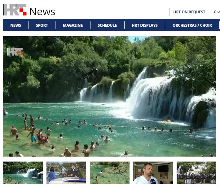 크로아티아 국영방송 HRT는 11일 오후(현지시간) 크로아티아 남동부에 있는 국립공원 내 크르카 강에서 남성과 여성의 시신이 한 구씩 발견됐다고 보도했다. (사진= HRT 보도화면 캡처)