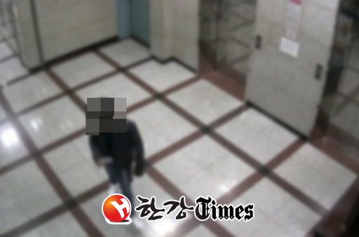 지난 22일 경기도 일산동구의 한 상가 건물 CCTV에 무차별 폭행을 저지른 용의자가 찍힌 모습. 사진=뉴시스