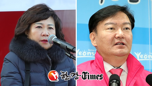 왼쪽부터 김순례 최고위원과 민경욱 의원이 당 공관위의 컷오프에 대해 강한 불만을 드러냈다.