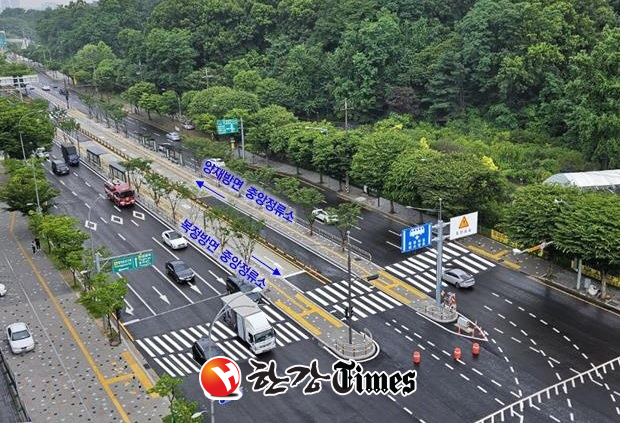 11자형 정류소가 도입된 헌릉로 1구간 모습 (사진=서울시)
