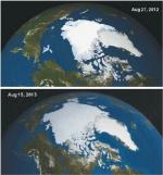 북극 빙하 면적, 눈에 띄게 증가