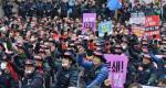 한국노총, 노사정합의 파기 후 첫 거리시위 진행